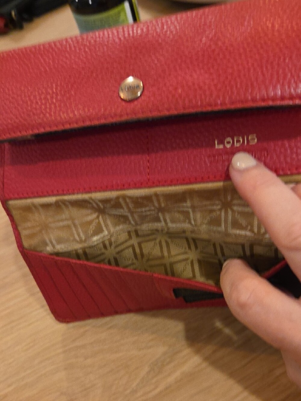 LODIS Kate Red Leather Long Wallet - Picture 6 of 16